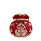 Masq Red & Gold-Toned Embellished Embroidered Potli Clutch - Swadesiicart
