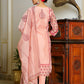 Vaasva Women Orange Chanderi Block Printed Embroidered Kurta Set With Solid Pants & Dupatta | Swadesiicart