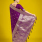 Monjolika Fashion Divine Purple Soft Banarasi Satin Silk Saree With Blouse Piece | Swadesiicart