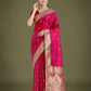 Monjolika Fashion Divine Rani Pink Soft Banarasi Satin Silk Saree With Blouse Piece | Swadesiicart
