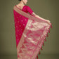 Monjolika Fashion Divine Rani Pink Soft Banarasi Satin Silk Saree With Blouse Piece | Swadesiicart