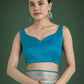 Monjolika Fashion Divine Cyan blue Soft Banarasi Satin Silk Saree With Blouse Piece | Swadesiicart