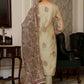 Vaasva Women Green Chanderi Block Printed Embroidered Kurta Set With Solid Pants & Dupatta | Swadesiicart