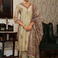 Vaasva Women Green Chanderi Block Printed Embroidered Kurta Set With Solid Pants & Dupatta | Swadesiicart