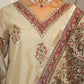 Vaasva Women Green Chanderi Block Printed Embroidered Kurta Set With Solid Pants & Dupatta | Swadesiicart