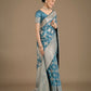 Monjolika Fashion Cyan blue Banarasi Satin Silk Saree with Rich Zari Woven Pallu & Blouse Piece | Swadesiicart