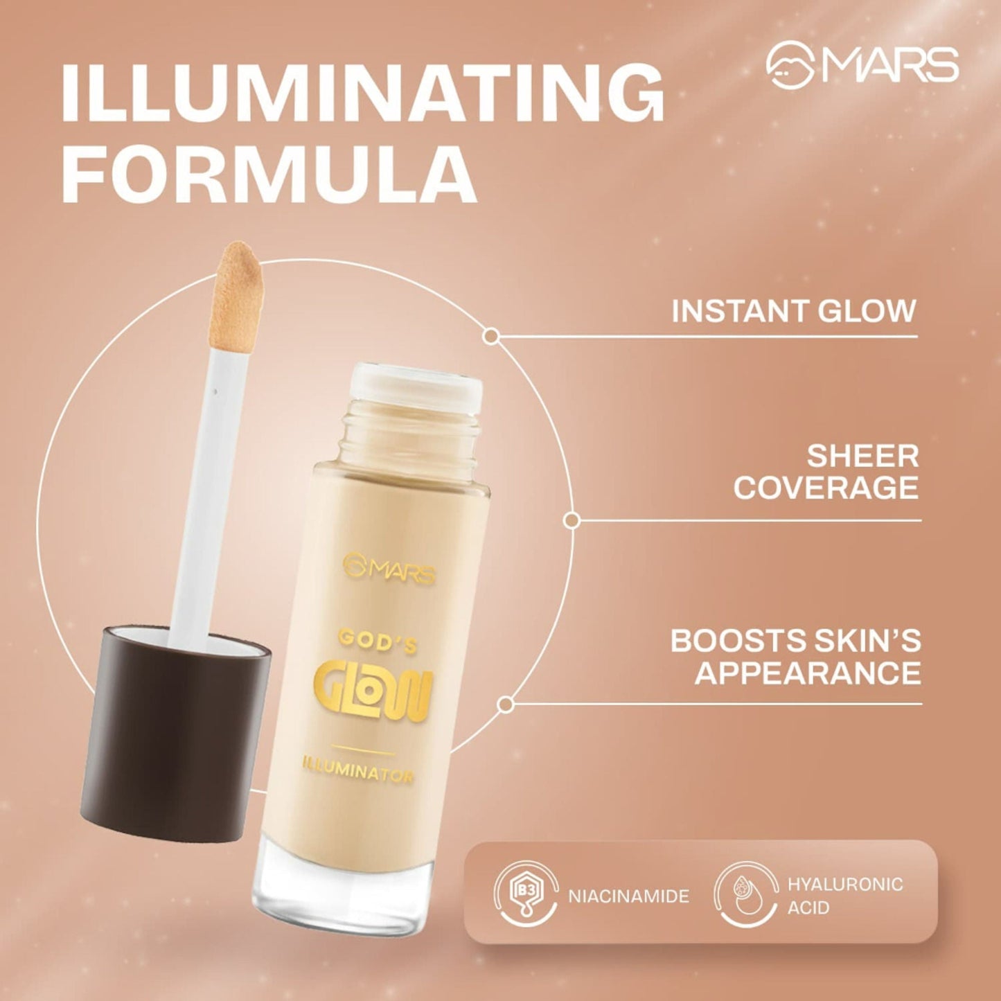 MARS Cosmetics God's Glow Illuminator - 08 - Chestnut - Swadesiicart