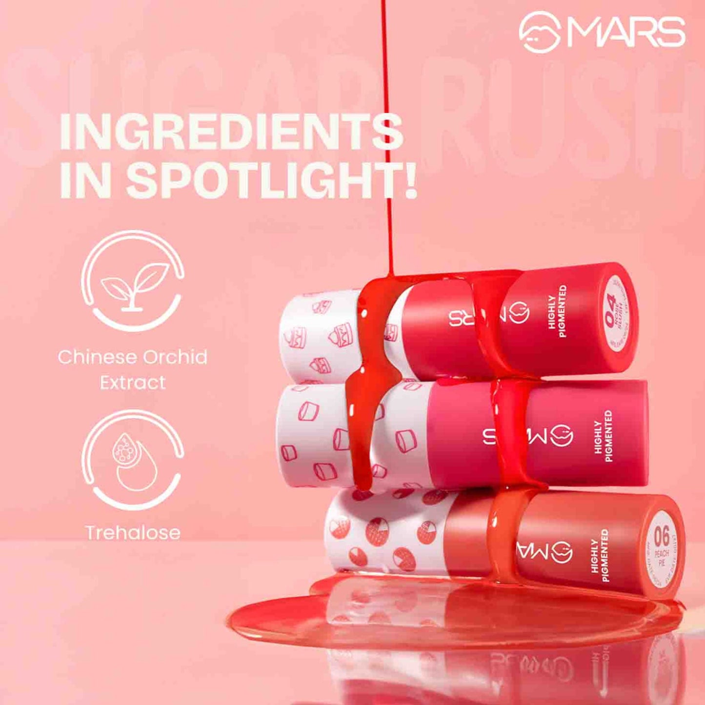 MARS Cosmetics Sugar Rush Liquid Blush - 04-Rose Slush - Swadesiicart