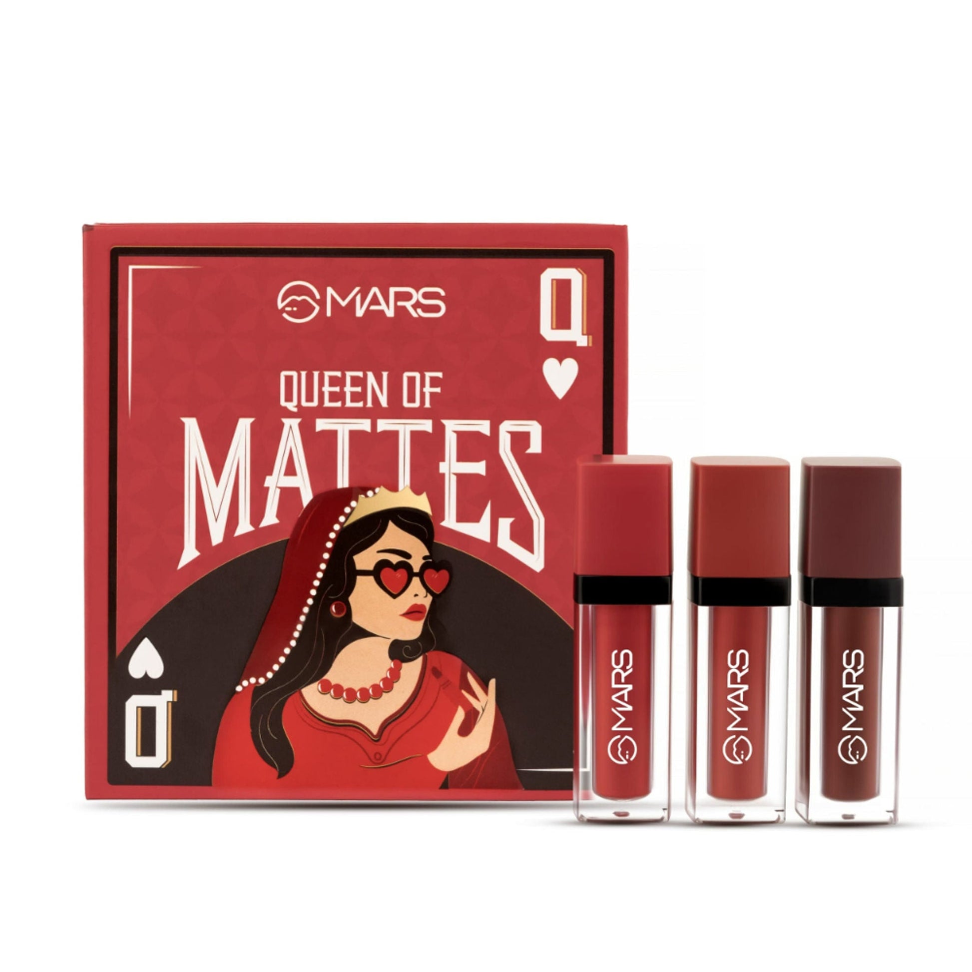 MARS Cosmetics Queen Of Mattes Reds & Maroons Liquid Lipsticks - Reds Maroons - Swadesiicart