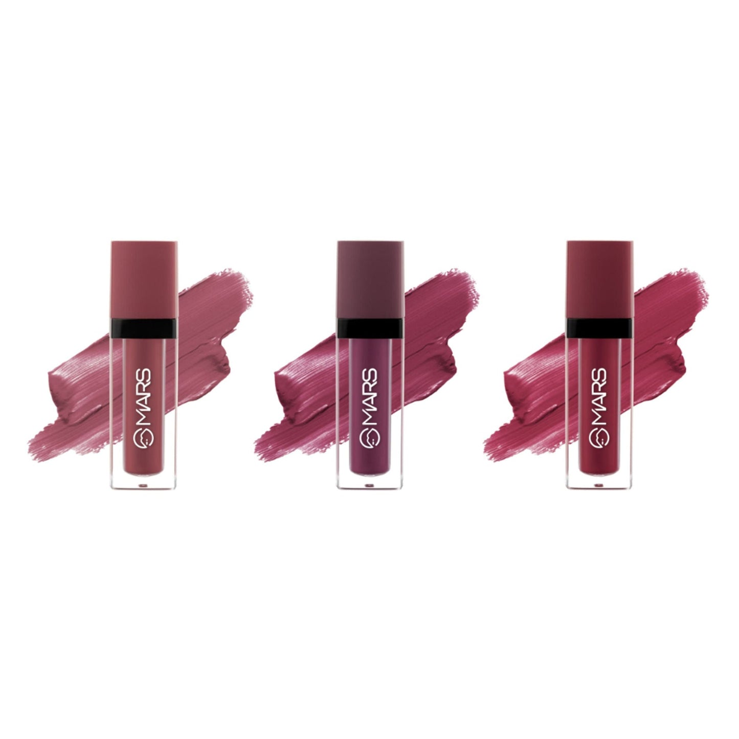 MARS Cosmetics Queen Of Mattes Reds & Maroons Liquid Lipsticks - Plums Maroons - Swadesiicart