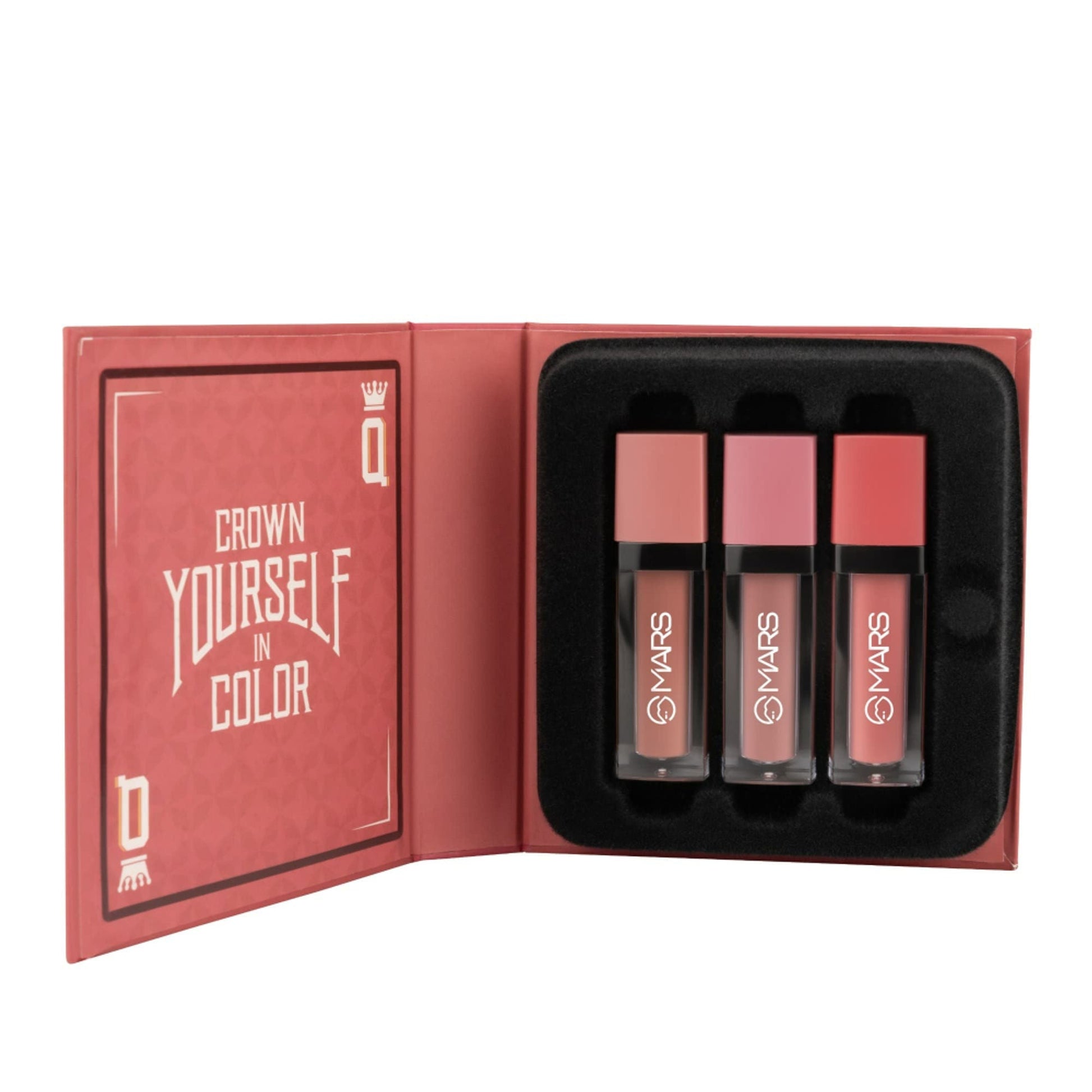 MARS Cosmetics Queen Of Mattes Reds & Maroons Liquid Lipsticks - Peaches Nude - Swadesiicart