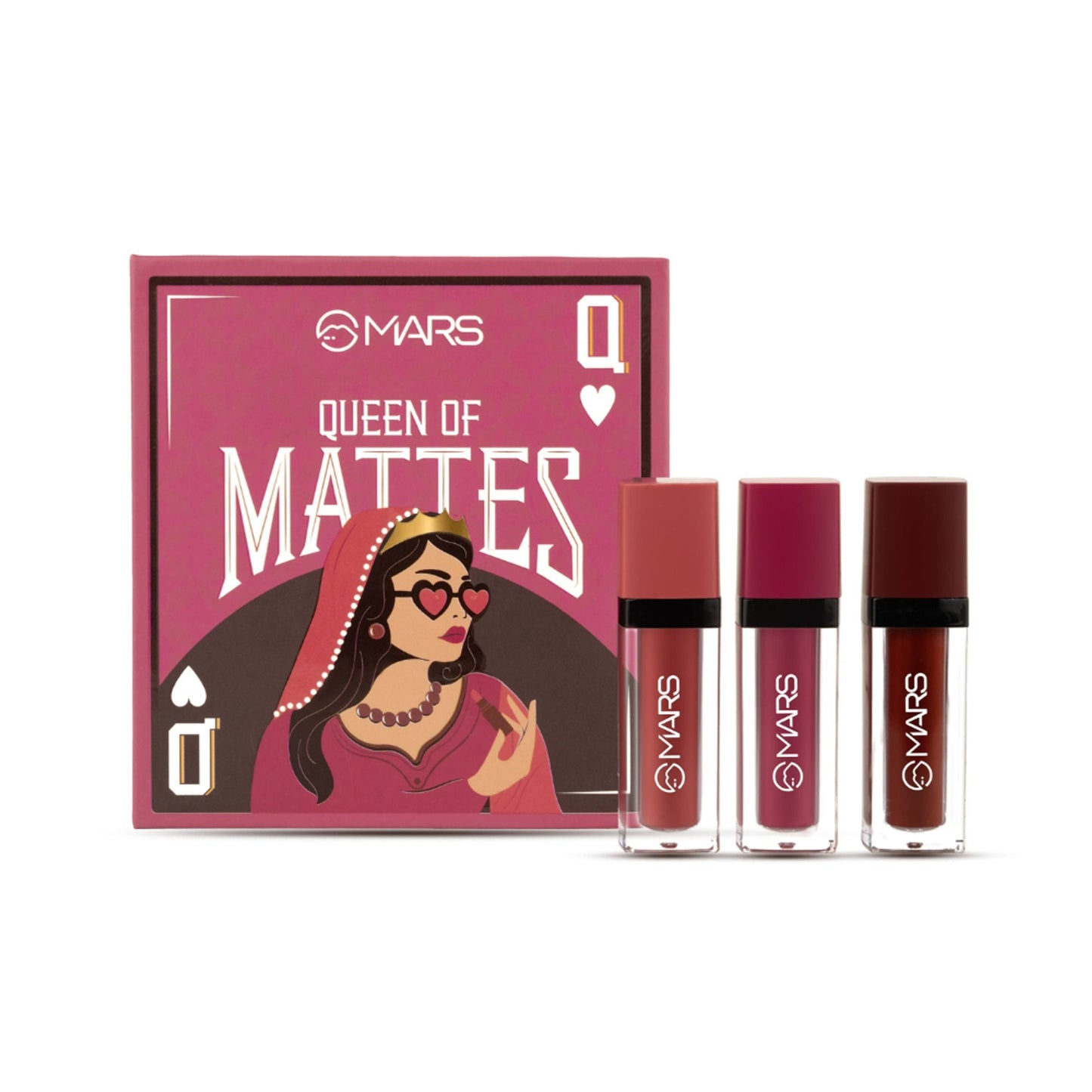 MARS Cosmetics Queen Of Mattes Reds & Maroons Liquid Lipsticks - All Rounder - Swadesiicart
