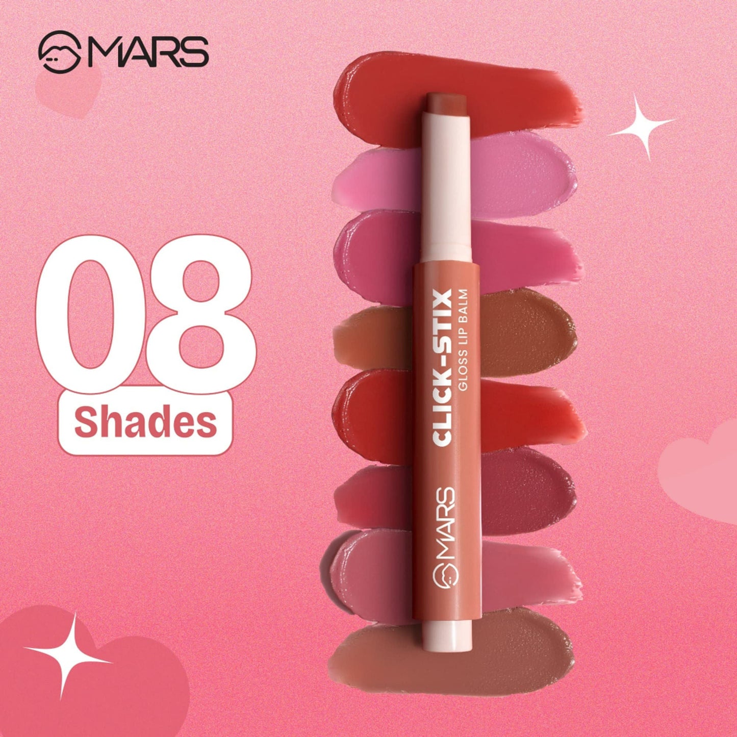 MARS Cosmetics Click Stix Gloss Lip Balm - 01-best Nude - Swadesiicart