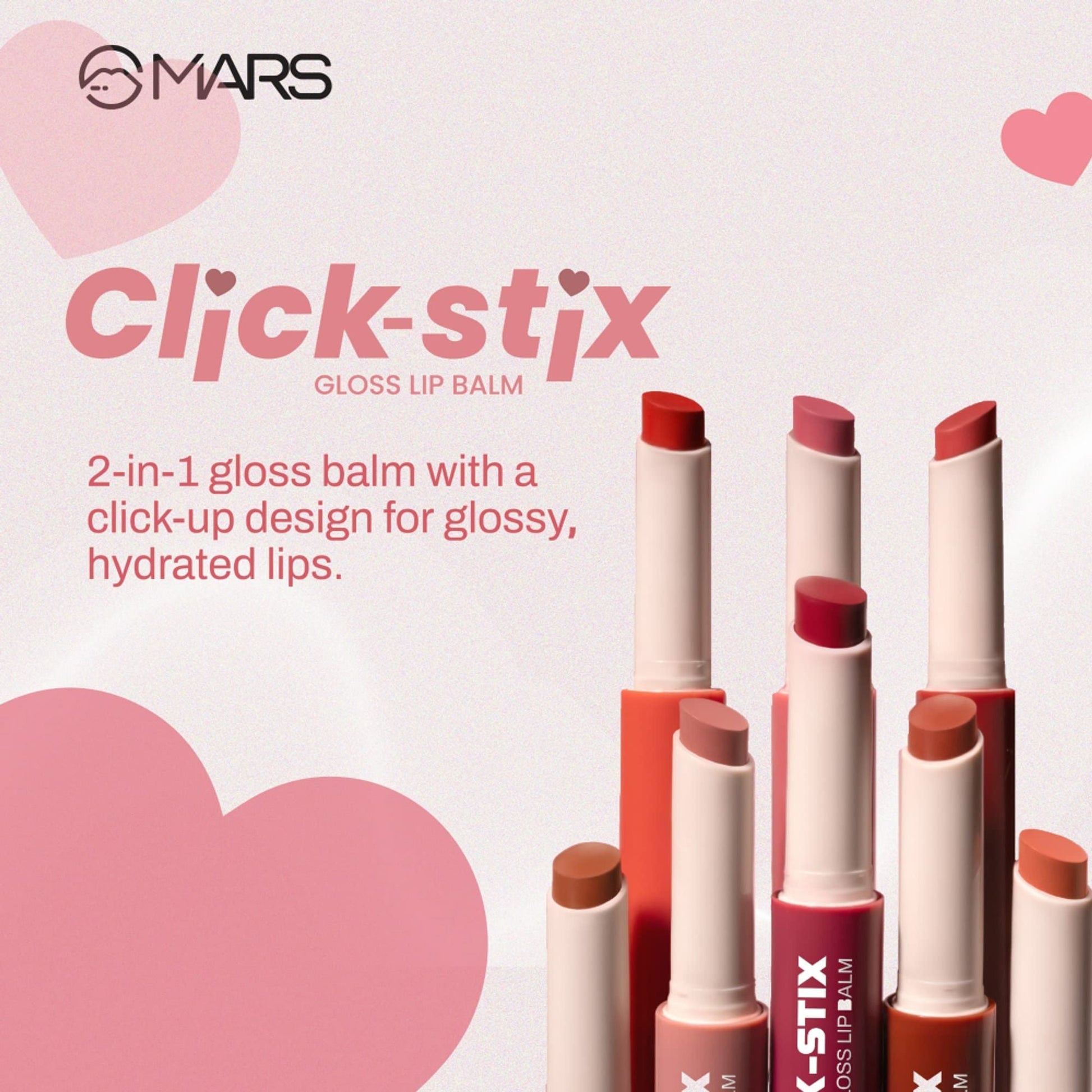 MARS Cosmetics Click Stix Gloss Lip Balm - 07-glazed Peach - Swadesiicart