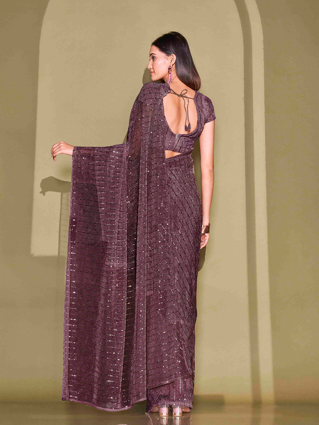 Tikhi Imli Sequinned Embellished Saree | Swadesiicart