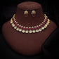 Tehzeeb Creations Maroon Colour Gold-Polished Stone Jewellery Choker Necklace Set With Matching Pair of Stud Earrings - Swadesiicart