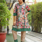 Vaasva Women Beige Embroidered Printed Kurta Set With Laced Solid Pants | Swadesiicart