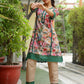 Vaasva Women Beige Embroidered Printed Kurta Set With Laced Solid Pants | Swadesiicart