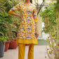 Vaasva Women Yellow Embroidered Printed Kurta Set With Laced Solid Pants | Swadesiicart
