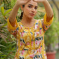 Vaasva Women Yellow Embroidered Printed Kurta Set With Laced Solid Pants | Swadesiicart
