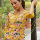 Vaasva Women Yellow Embroidered Printed Kurta Set With Laced Solid Pants | Swadesiicart