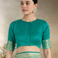 Monjolika Fashion Effervescent Turquoise Soft Banarasi Satin Silk Saree With Elision Blouse Piece | Swadesiicart