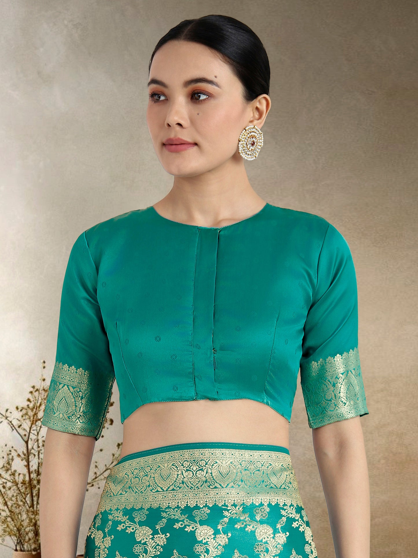 Monjolika Fashion Effervescent Turquoise Soft Banarasi Satin Silk Saree With Elision Blouse Piece | Swadesiicart