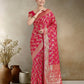 Monjolika Fashion Effervescent Bright Pink Soft Banarasi Satin Silk Saree With Elision Blouse Piece | Swadesiicart