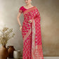Monjolika Fashion Effervescent Bright Pink Soft Banarasi Satin Silk Saree With Elision Blouse Piece | Swadesiicart