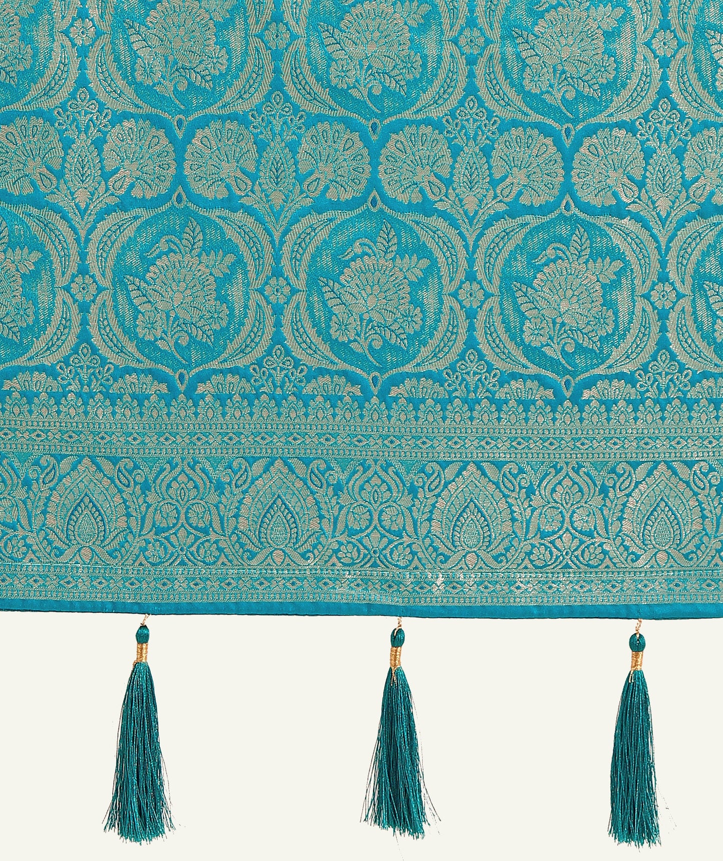 Monjolika Fashion Effervescent Aqua blue Soft Banarasi Satin Silk Saree With Elision Blouse Piece | Swadesiicart