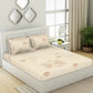 SPACES Pattern Art Cream Printed Egyptian Cotton 350 TC King Bedsheet & 4 Pillow Covers - Swadesiicart