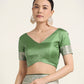 Monjolika Fashion Light Green Zari Weaving Work Banarasi Satin Silk Traditional Saree | Swadesiicart