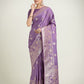 Monjolika Fashion Lavender Zari Weaving Work Banarasi Satin Silk Traditional Saree | Swadesiicart