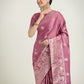Monjolika Fashion Dusty Pink Zari Weaving Work Banarasi Satin Silk Traditional Saree | Swadesiicart