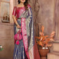 Anaita Light Lavender Tissue Silk With Zari Weaving Saree With Blouse