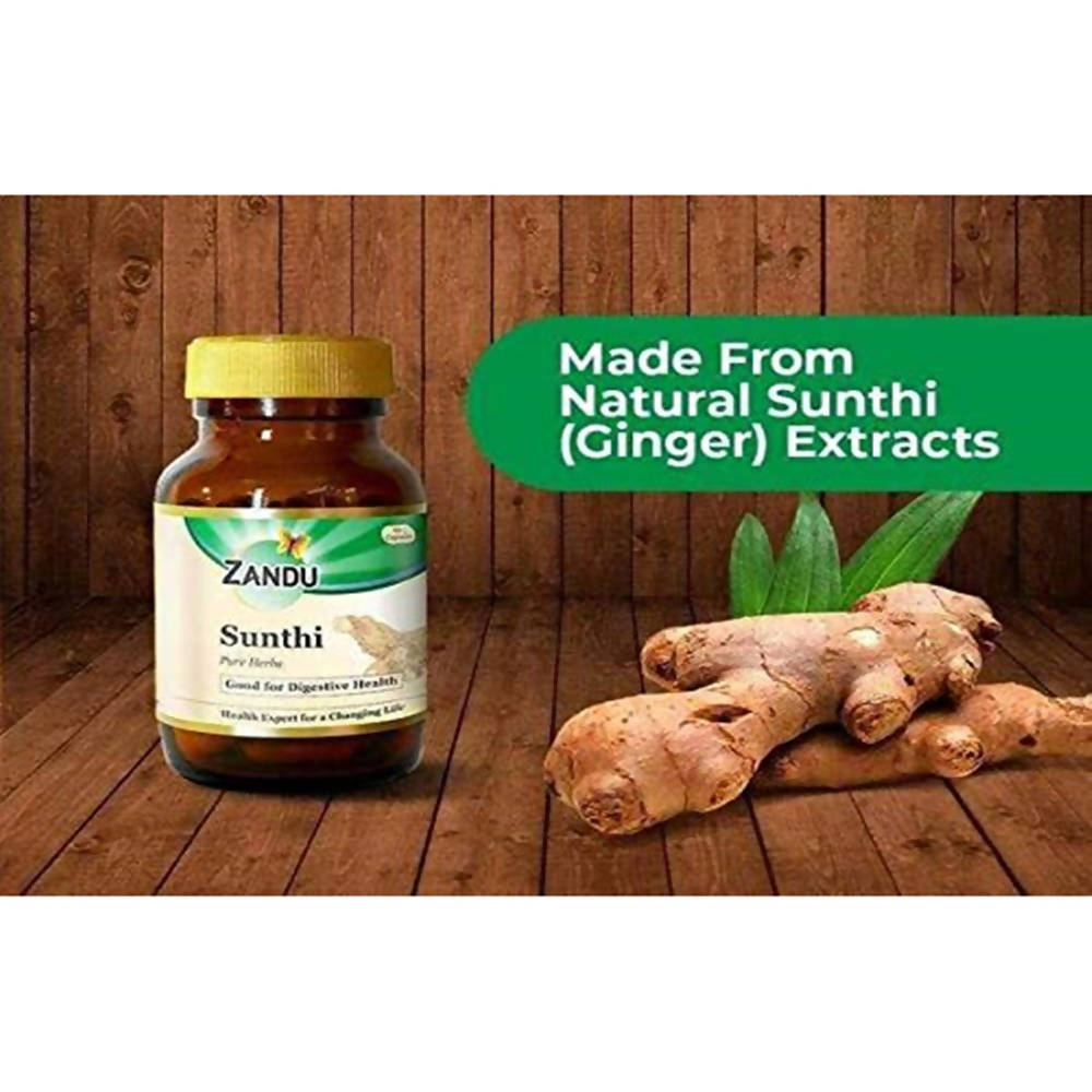 Zandu Sunthi Pure Herbs Capsules Good For Digestive Health | Swadesiicart