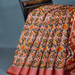 Shades of Brown Colour Patola Print Semi Chanderi Saree By Gayathri Reddy Designer Studio | Swadesiicart