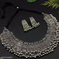 Tehzeeb Creations Women's German Silver Oxidised Necklace And Earrings - Swadesiicart