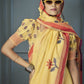 Anaita Yellow Designer Weaving Handloom Linen Saree With Blouse