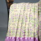 Block Print Baby Lime Yellow Coloured Mulmul Cotton Saree By Gayathri Reddy Designer Studio | Swadesiicart