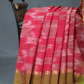 Dual Shades of Peach Pink Mangalagiri Ikkat Cotton Saree By Gayathri Reddy Designer Studio | Swadesiicart