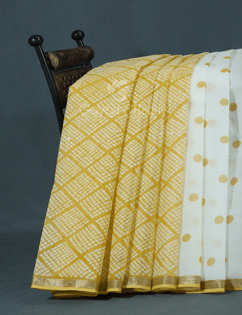 Shades of Cream And Dry Mehendi Colour With Patli Pallu Design Pure Kota Cotton Saree By Gayathri Reddy Designer Studio | Swadesiicart