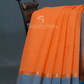 Dual Shades of Orange With Contrast Blouse Pure Mangalgiri Cotton By Gayathri Reddy Designer Studio | Swadesiicart
