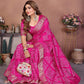 Anaita Pink Handmade Bandhej Viscose Silk Saree With Blouse