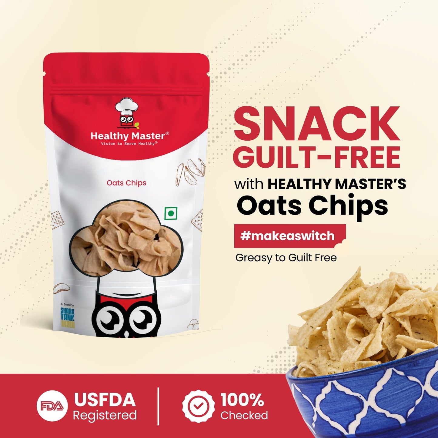 Healthy Master Light & Crispy Oats Chips - Swadesiicart