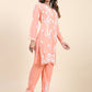 HOUSE OF KARI Floral Embroidered Chikankari Pure Cotton Kurta with Trousers | Swadesiicart