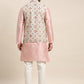 Sojanya Men Pink Solid Kurta & Churidar Comes With a Nehru Jacket | Swadesiicart