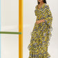 Tikhi Imli Geometric Digital Printed Ruffled Ready to Wear Saree | Swadesiicart