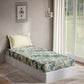 DDecor Green & Yellow Ethnic Motifs 144 TC Cotton Single Bedsheet with 1 Pillow Cover - Swadesiicart