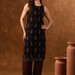 Anouk Black Ethnic Motifs Printed Sleeveless Straight Kurta - Swadesiicart